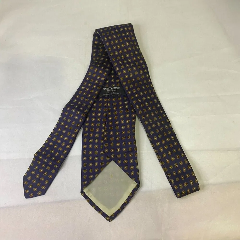#6631 Brooks Brothers Makers Mens Navy Blue Necktie, Tie